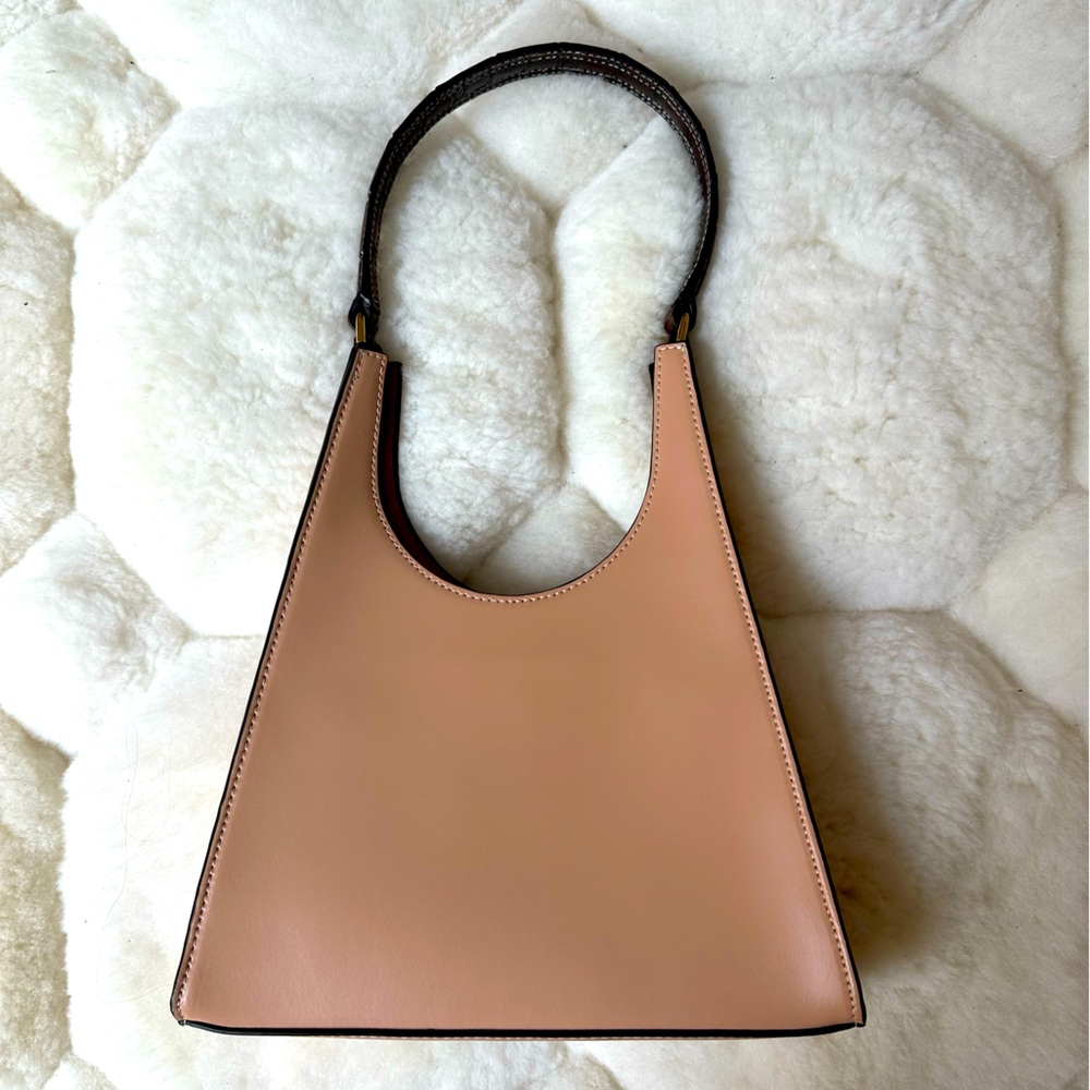 STAUD Rey Leather Bag; Crocodile-embossed cow leather handle